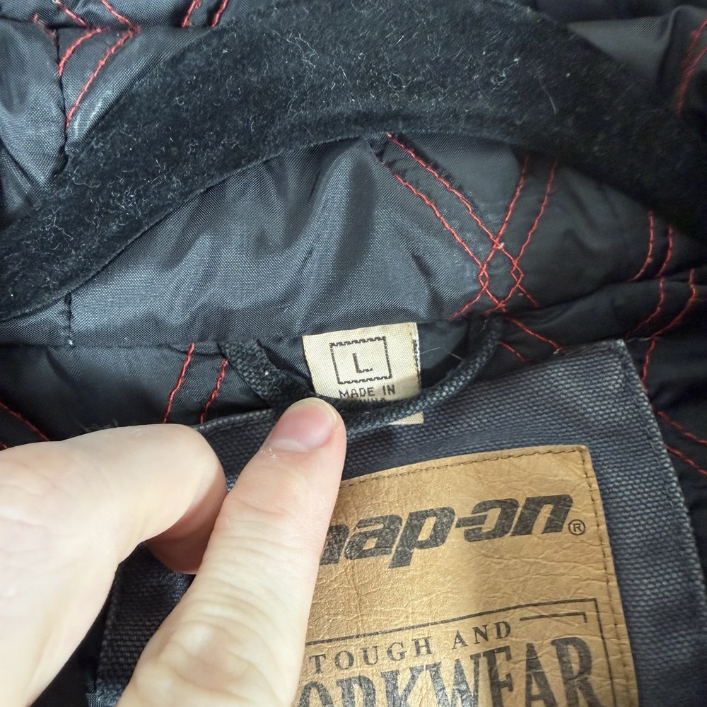 Snap-on Jacket Mens Large Vintage Faded Zip Up Work Quilted Lined Insulated - Picture 11 of 11